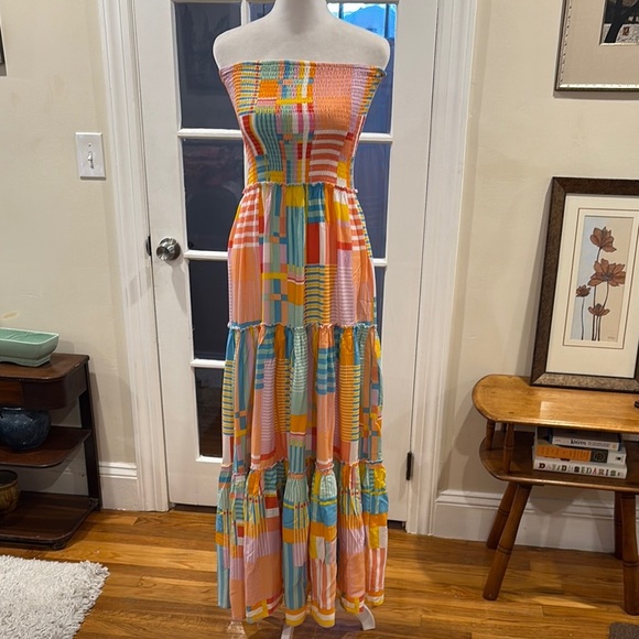 Abel the Label Colorful Strapless Maxi Dress. Size XS - Picture 1 of 8